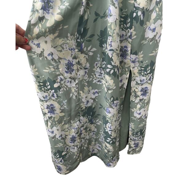 Abercrombie and Fitch Twist Front Sage Floral Midi Dress Size XS Summer Wedding - Picture 5 of 8